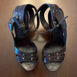 Chloe brown wooden wedges 37 1/2